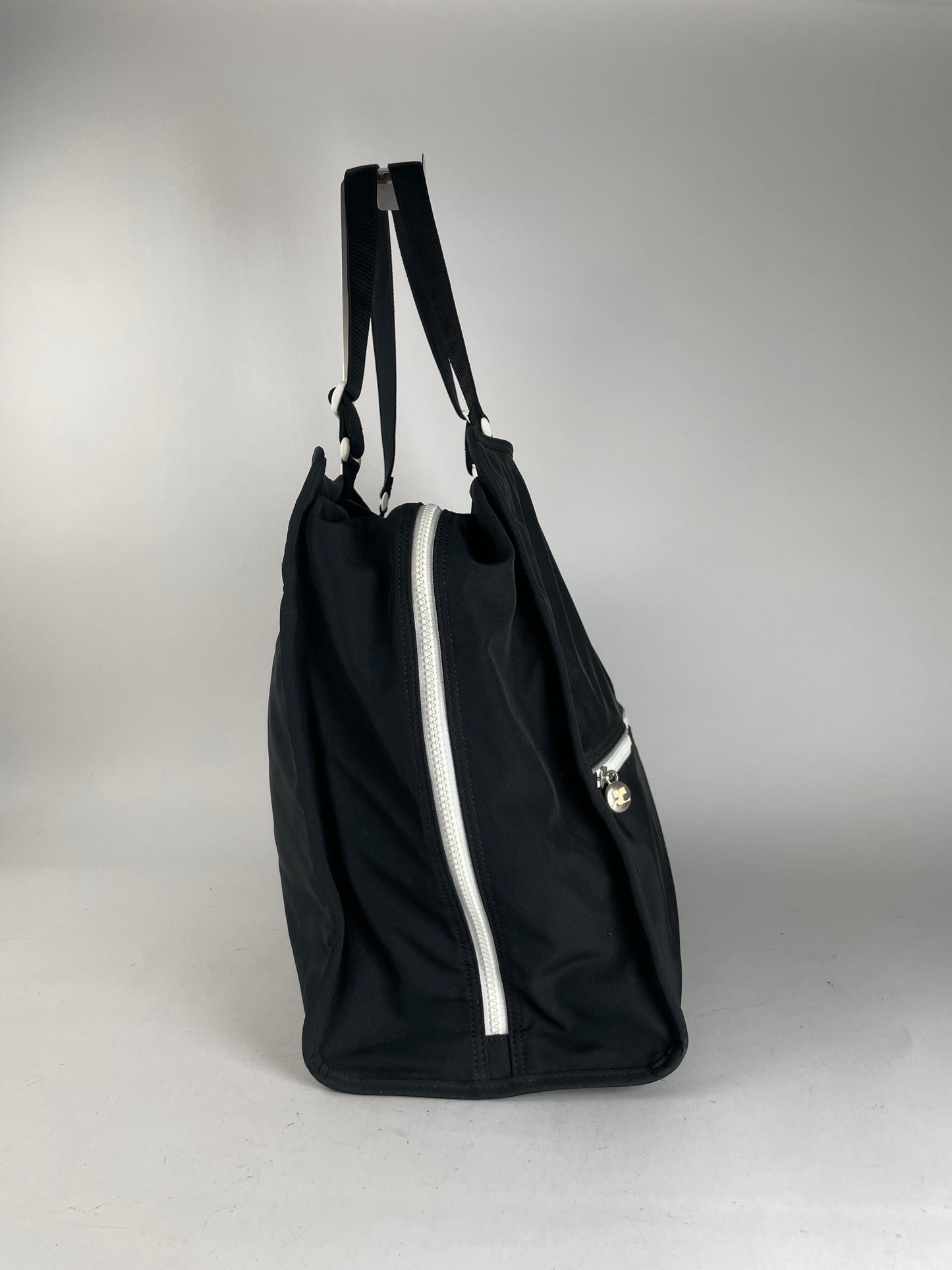 Vintage Courreges Paris Weekender Travel Bag Black White