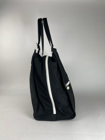 Vintage Courreges Paris Weekender Travel Bag Black White