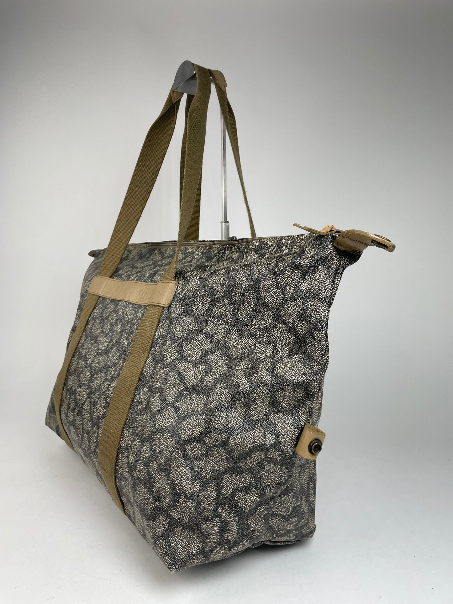 Vintage Yves Saint Laurent Leather Travel Bag Grey/Brown