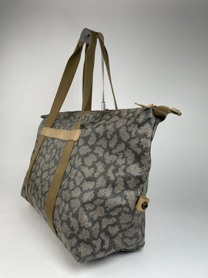 Vintage Yves Saint Laurent Leather Travel Bag Grey/Brown