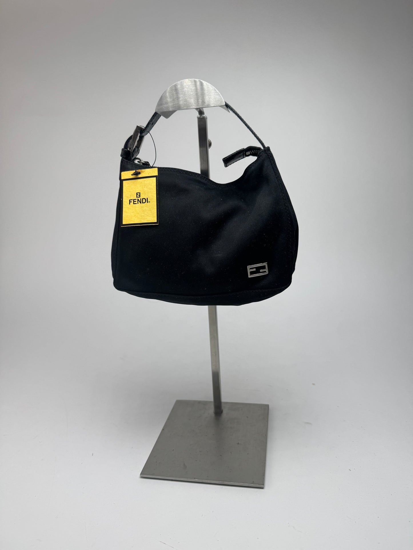 Vintage Fendi Mini Baguette Bag Canvas Black