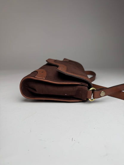 Vintage Chloe Leather Suede Shoulder Bag brown