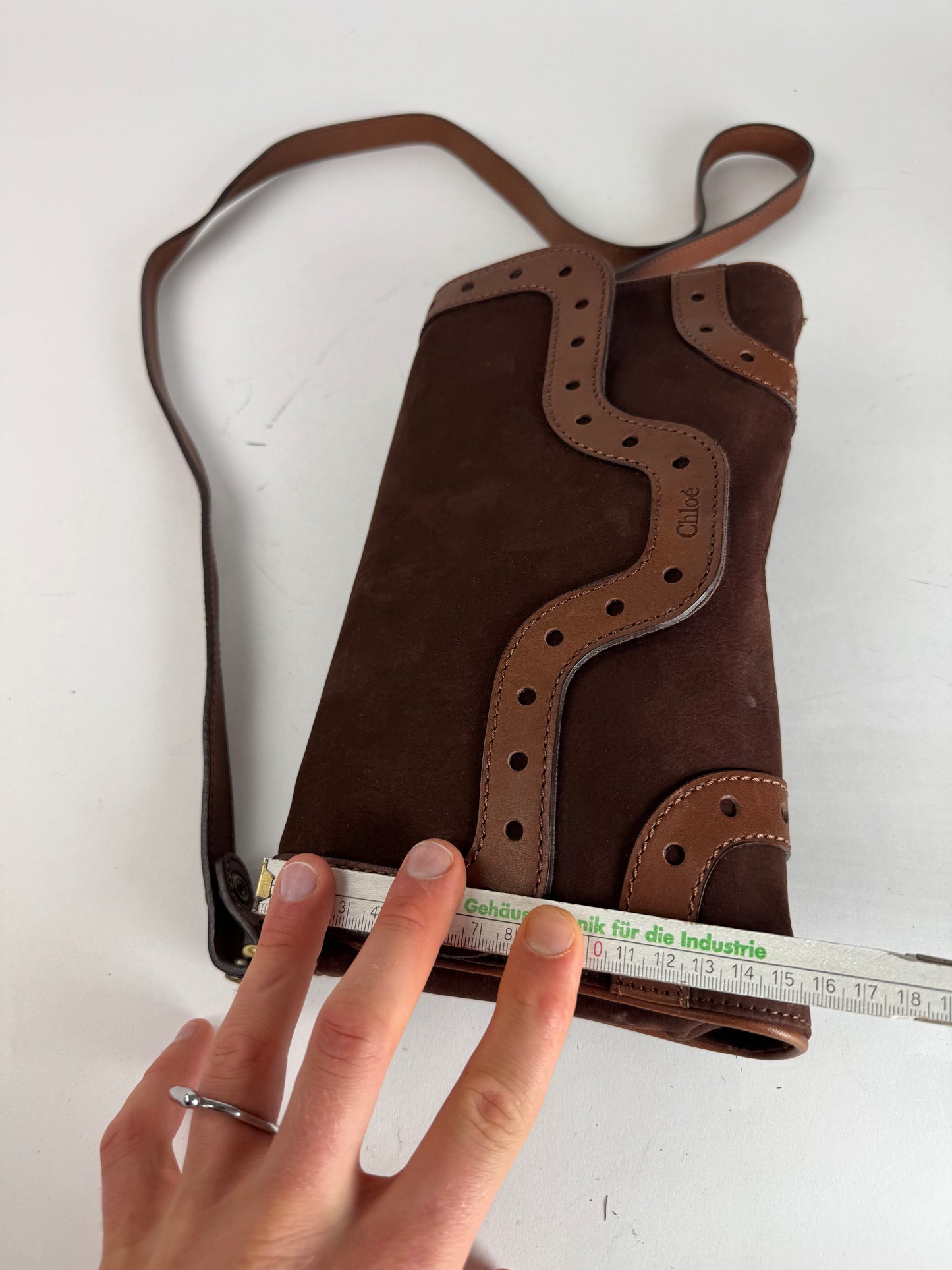 Vintage Chloe Leather Suede Shoulder Bag brown