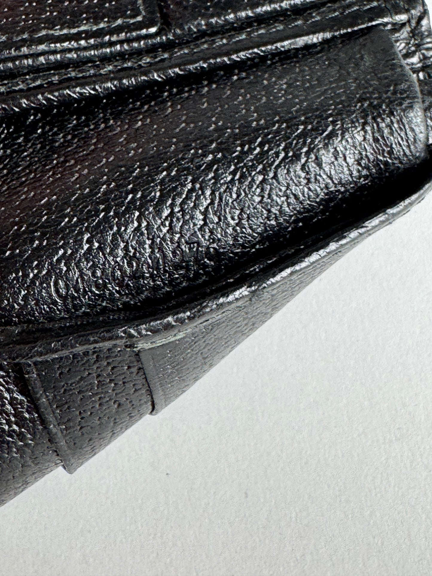 Vintage Gucci Monogram Canvas Flap Wallet Black