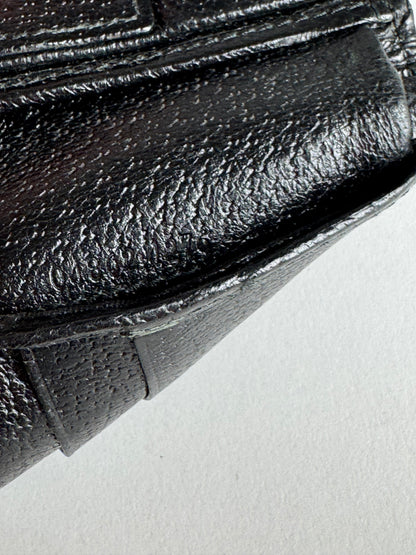 Vintage Gucci Monogram Canvas Flap Wallet Black