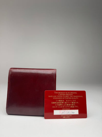 Vintage Cartier Panthere Latent Leather Wallet burgundy