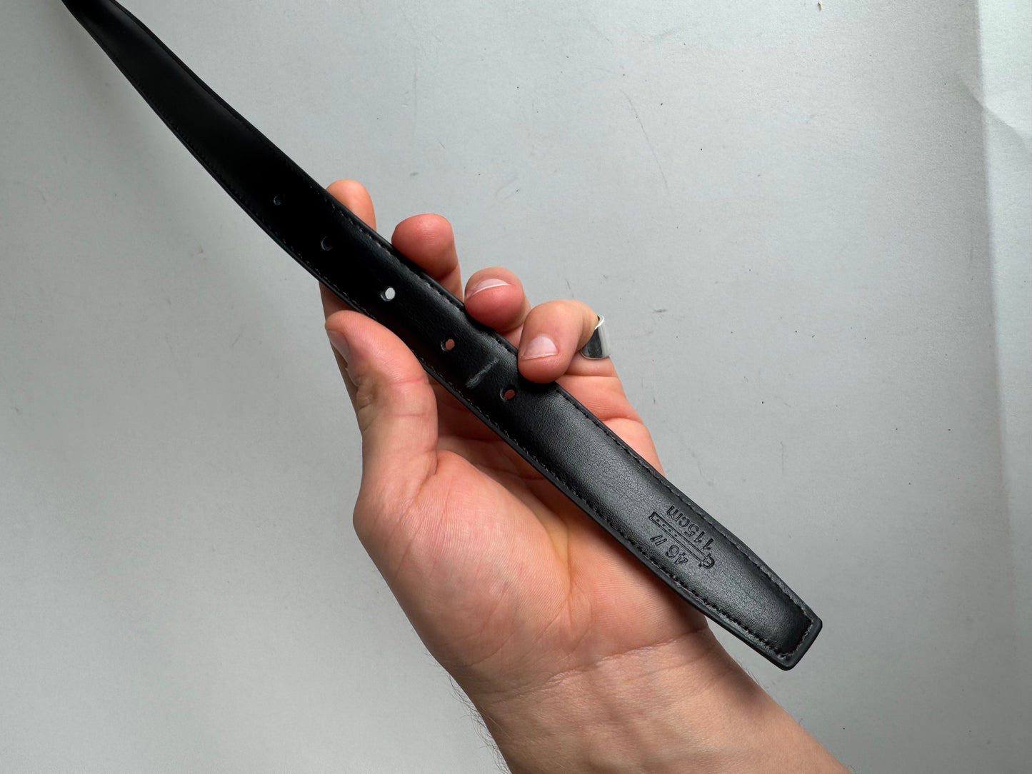 Vintage Celine Paris Leather Belt Black