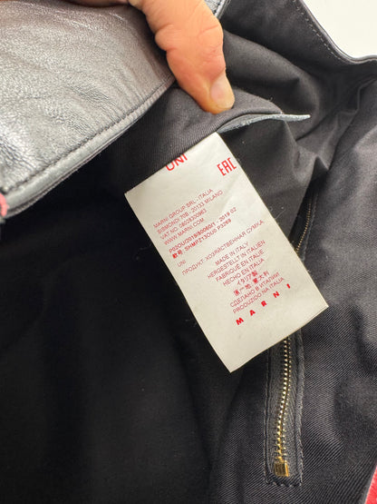 Vintage Marni Leather Shopper Black Red