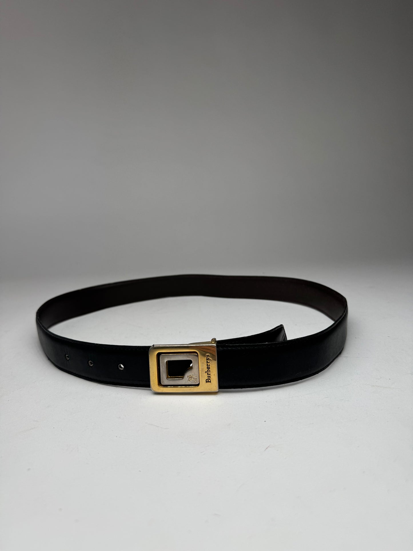 Vintage Burberry London Leather Belt black