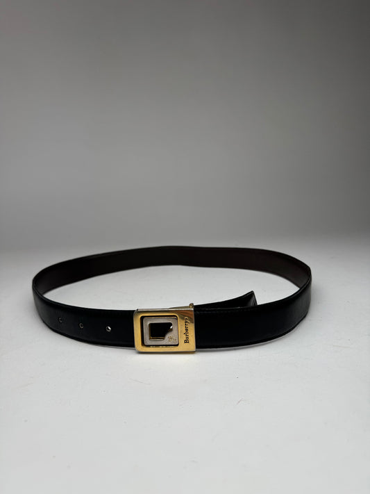 Vintage Burberry London Leather Belt black
