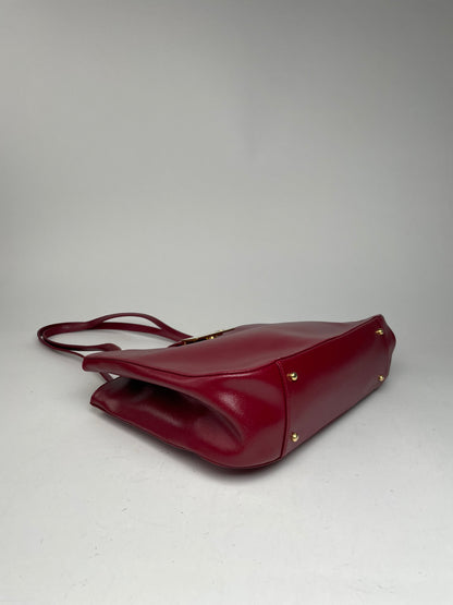 Vintage Givenchy Whip Leather Shopper Bag Red