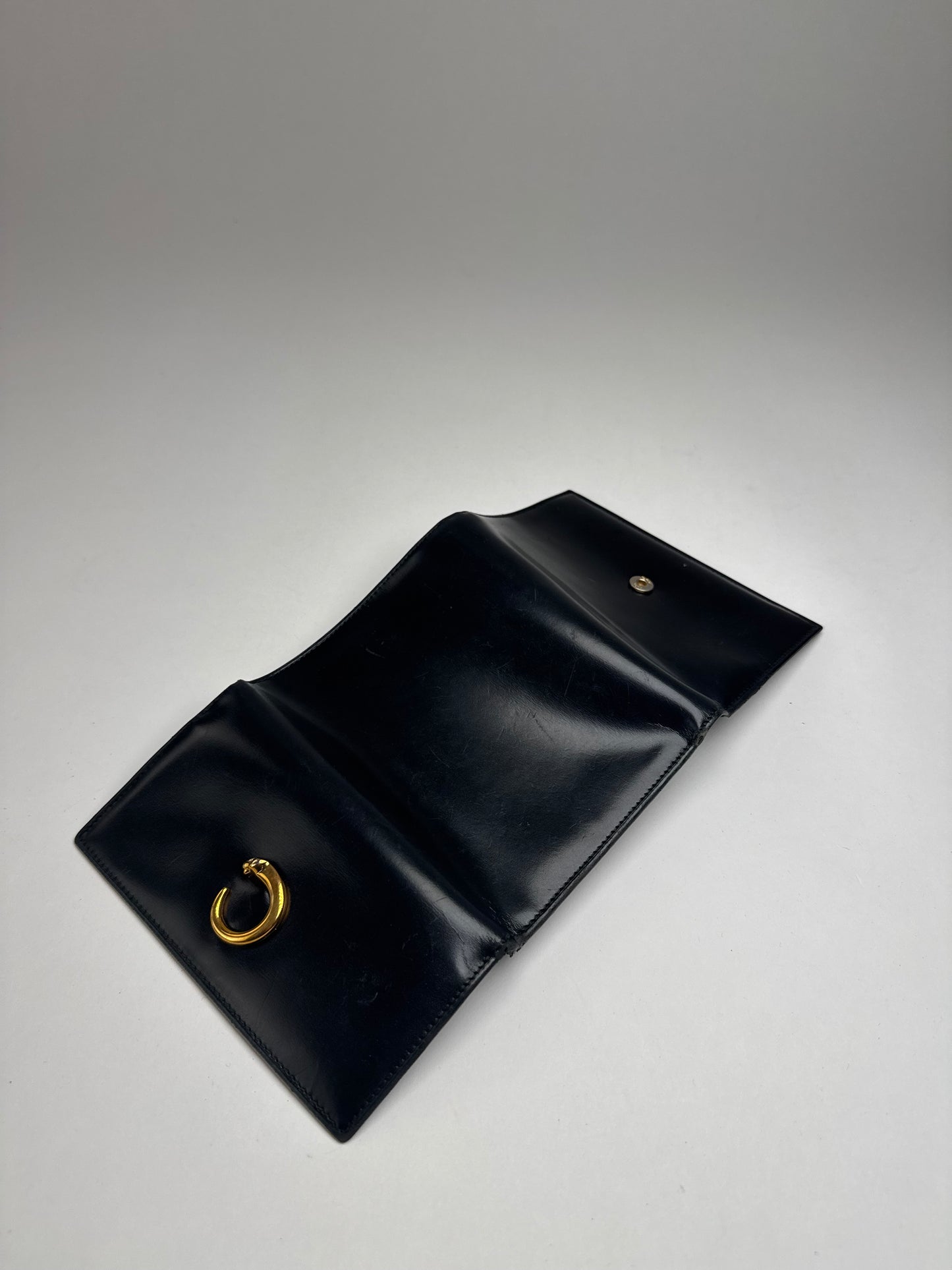 Vintage Cartier Panthere Patent Leather Wallet Black