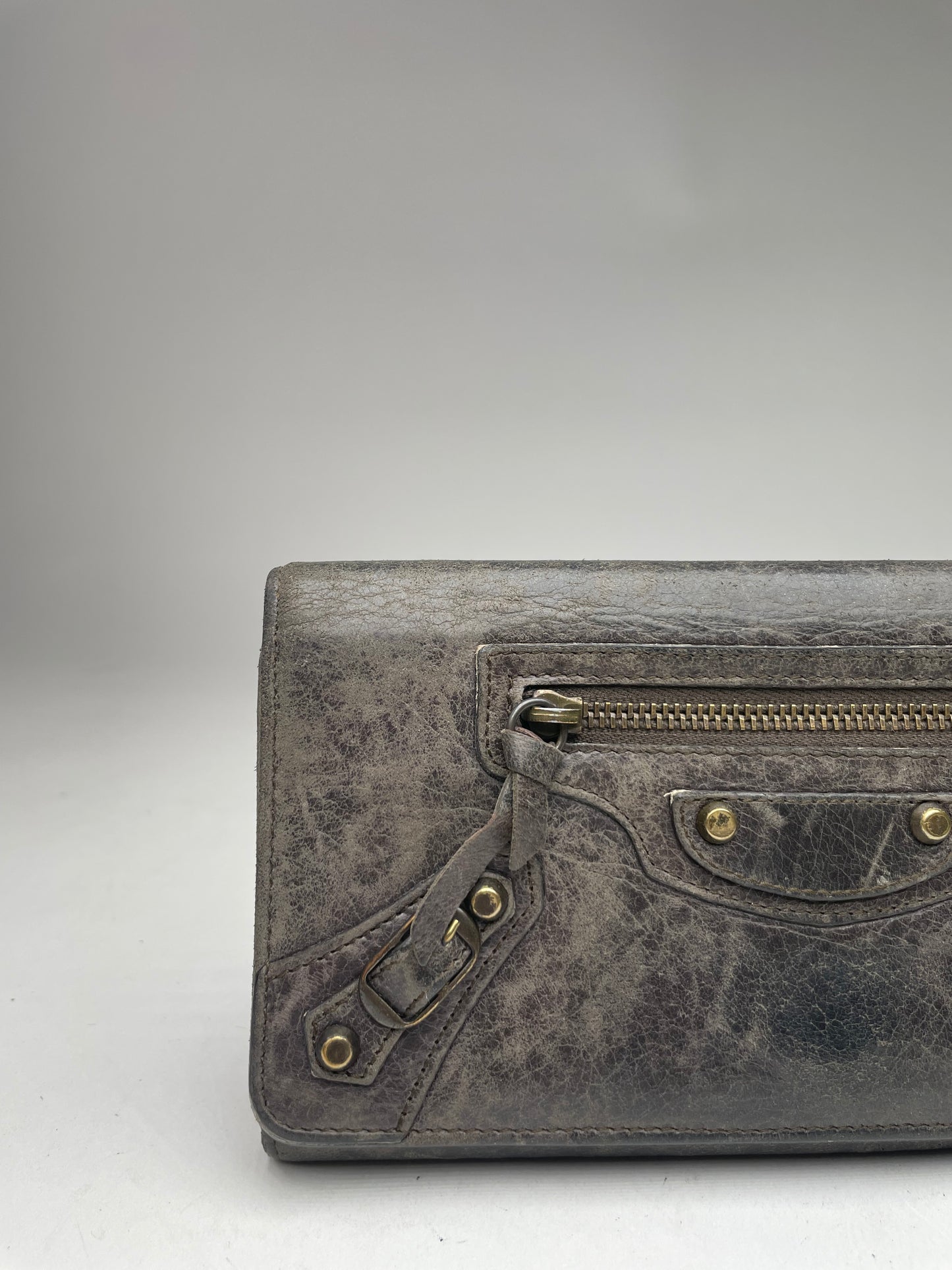 Vintage Balenciaga Leather City Wallet Anthracite