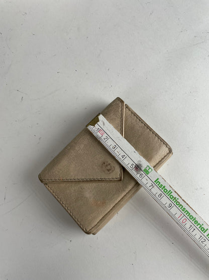 Vintage Balenciaga Leather Card Holder Beige