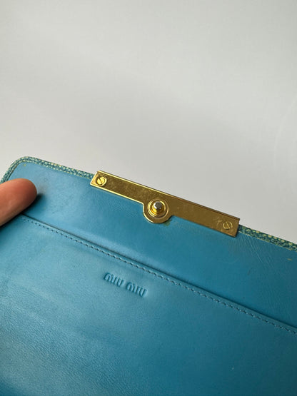 Vintage Miu Miu Leather Wallet Turquoise