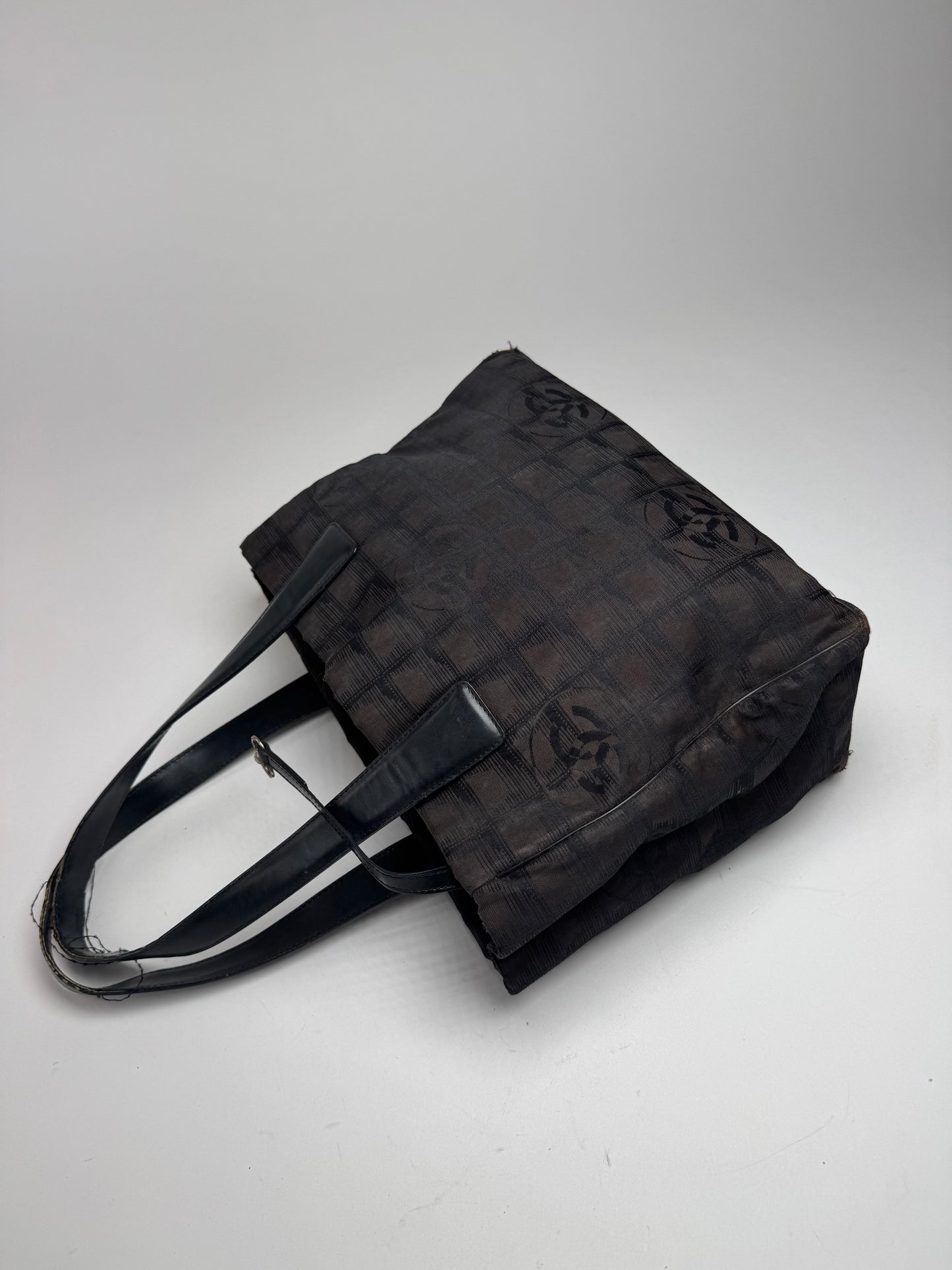 Vintage Chanel Monogram Canvas Shopper Bag Brown