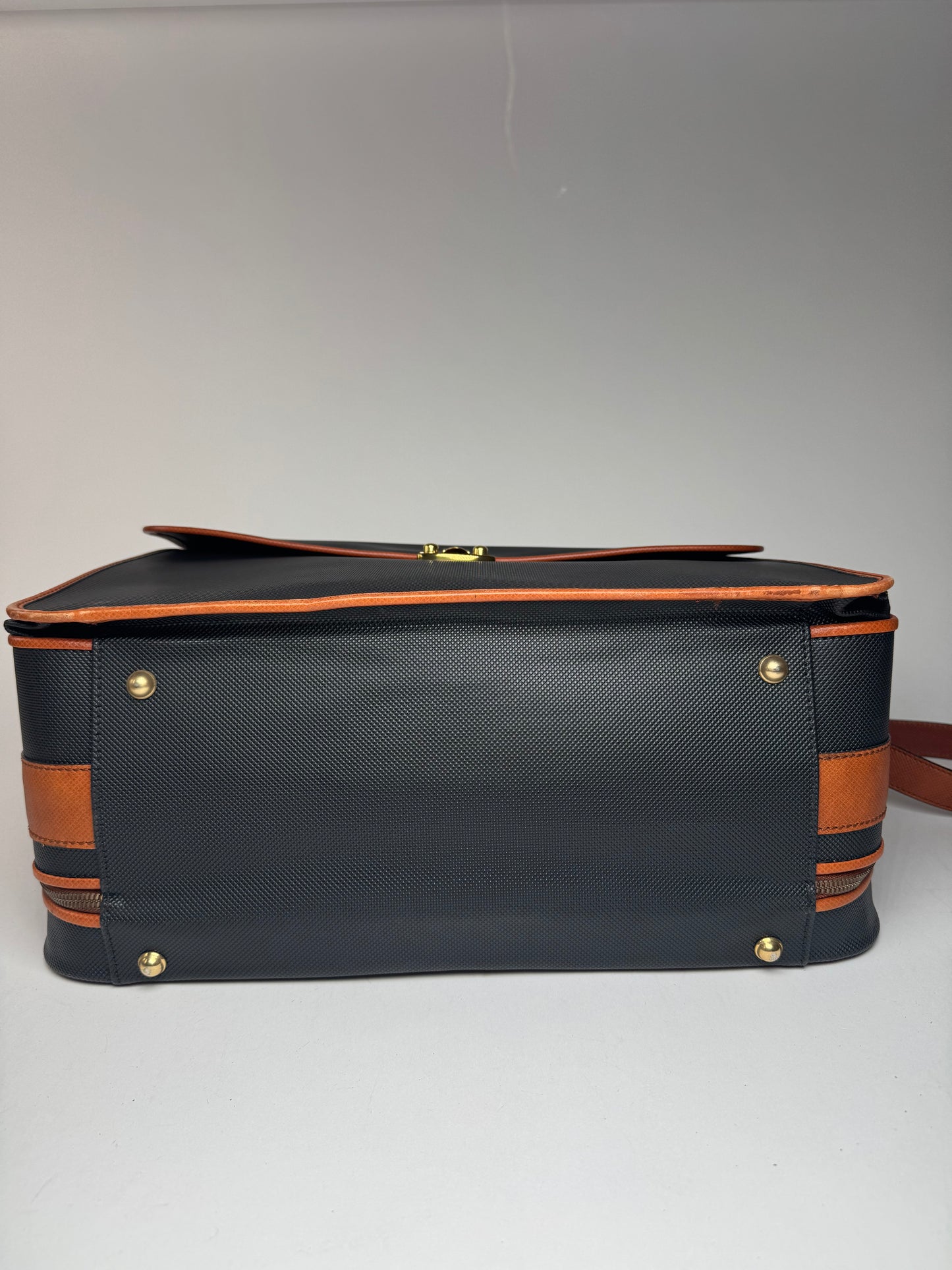 Vintage Bottega Veneta leather Suitcase black / Brown