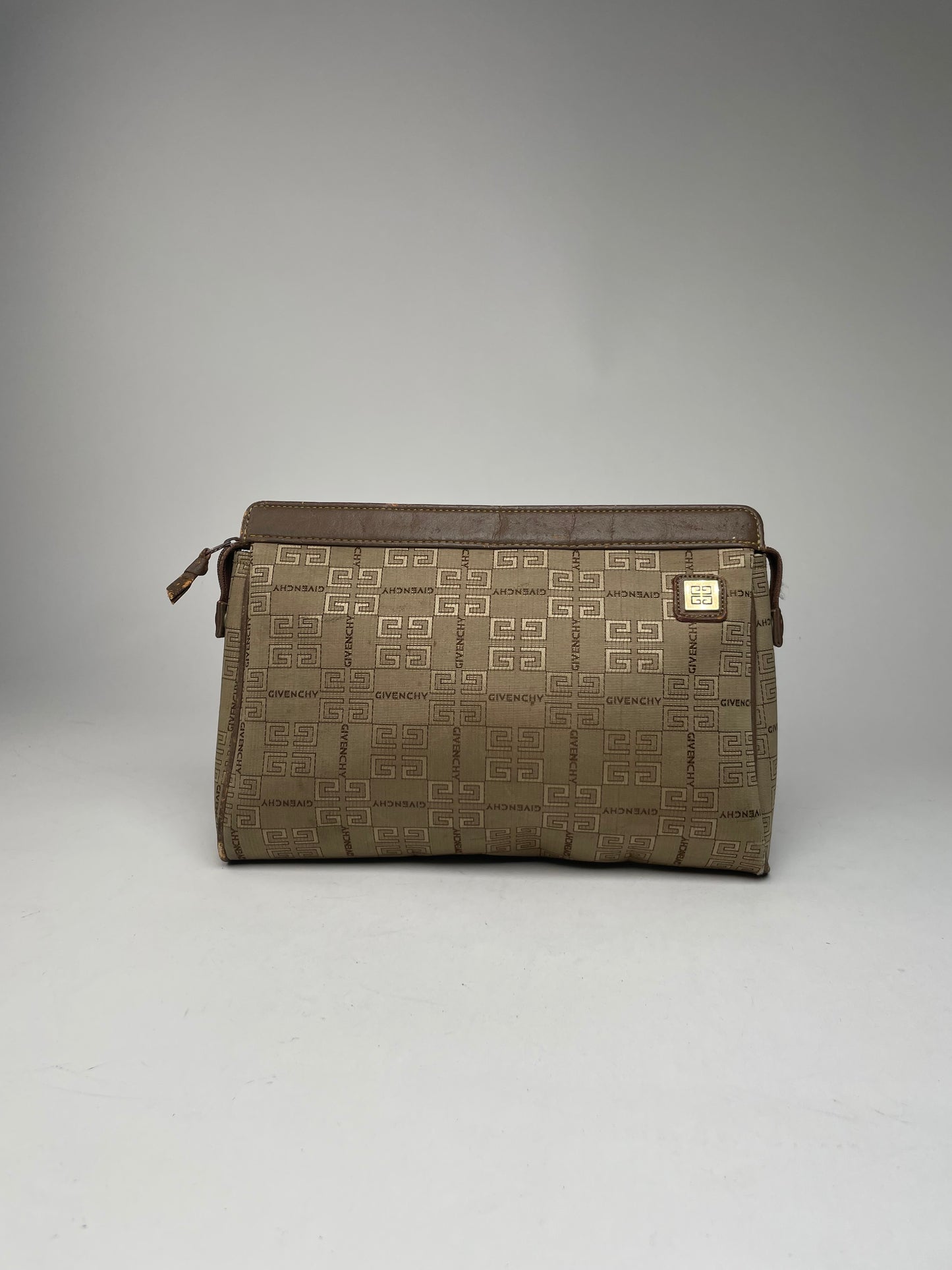 Vintage Givenchy GV3 Monogram Clutch Brown