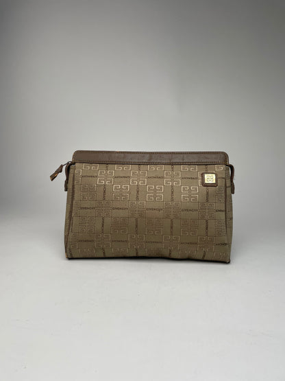 Vintage Givenchy GV3 Monogram Clutch Brown