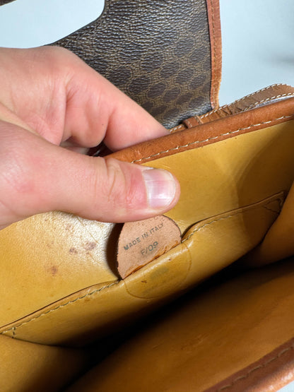 Vintage Celine Paris Triomphe Leather Bag Brown