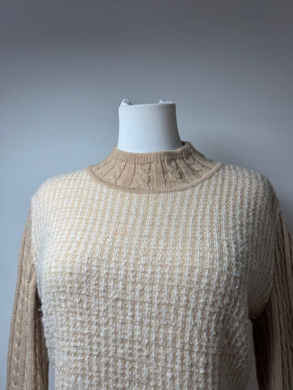 Vintage Courreges Paris Wool Dress 38/M Beige Brown