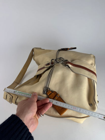 Vintage Chloe Leather Bag Beige brown