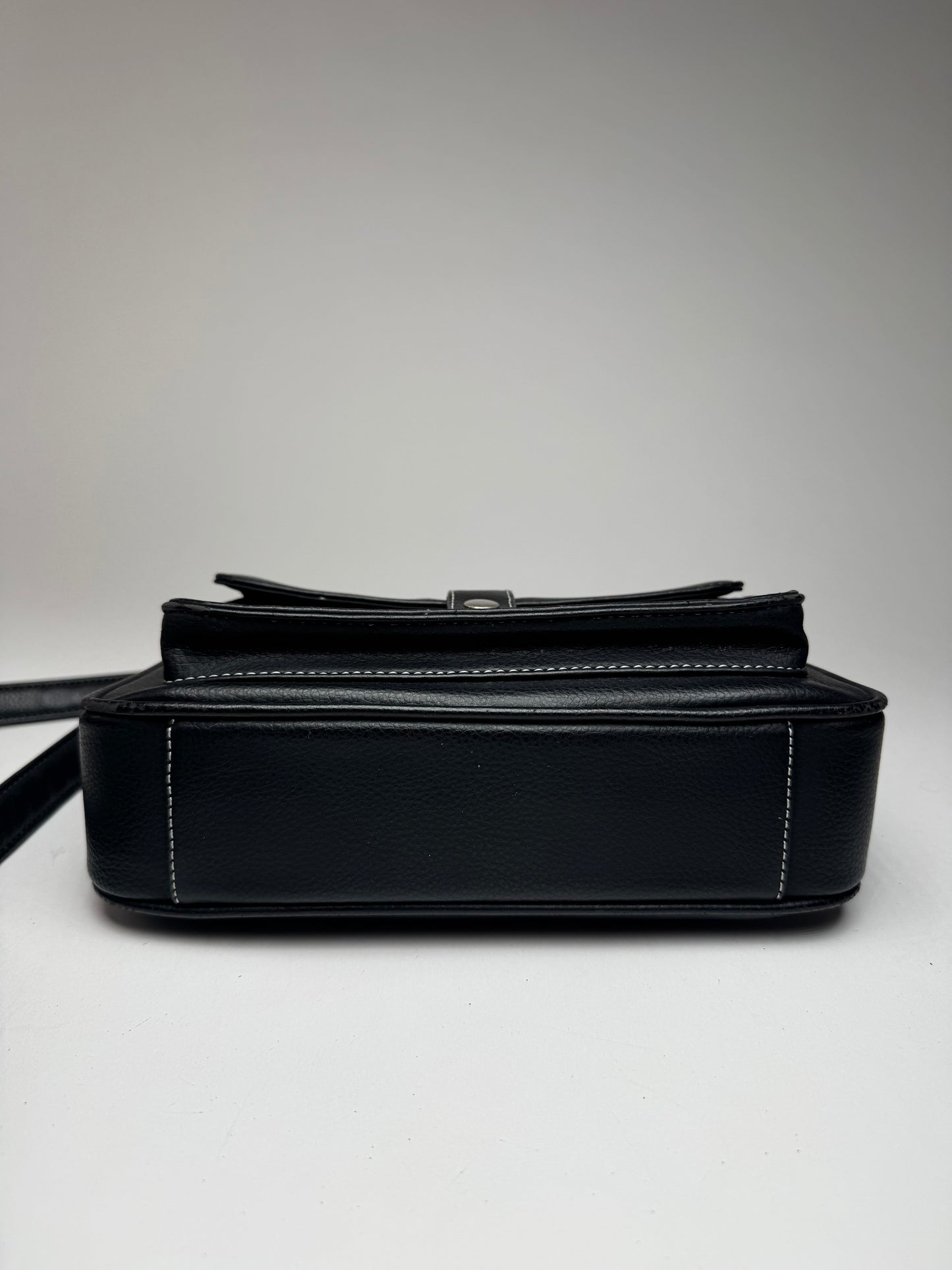 Vintage Courreges Paris Leather Bag Black