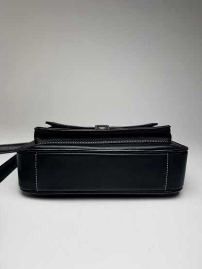 Vintage Courreges Paris Leather Bag Black