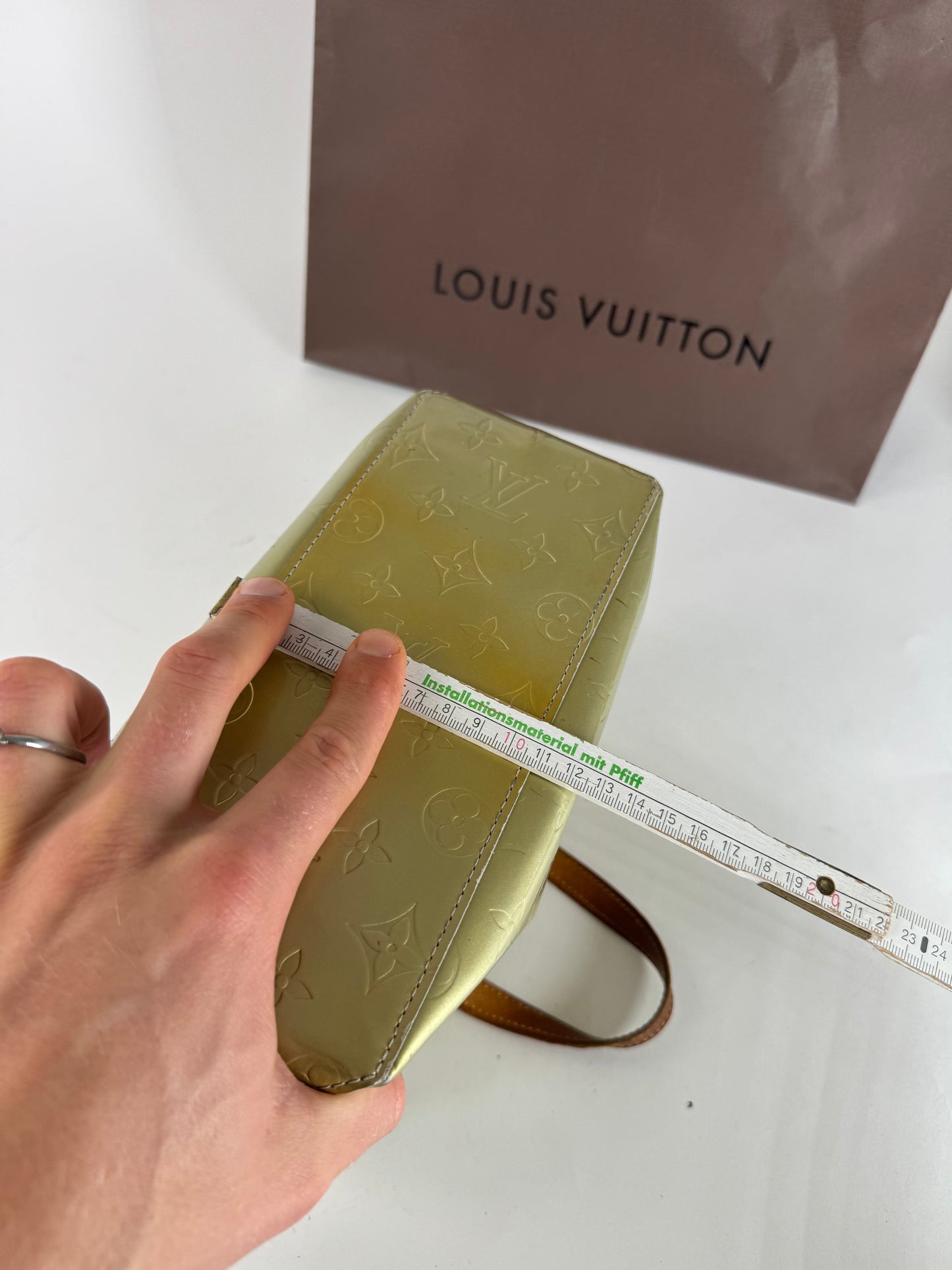 Vintage Louis Vuitton Vernis Leather Shopper Bag Blue Silver