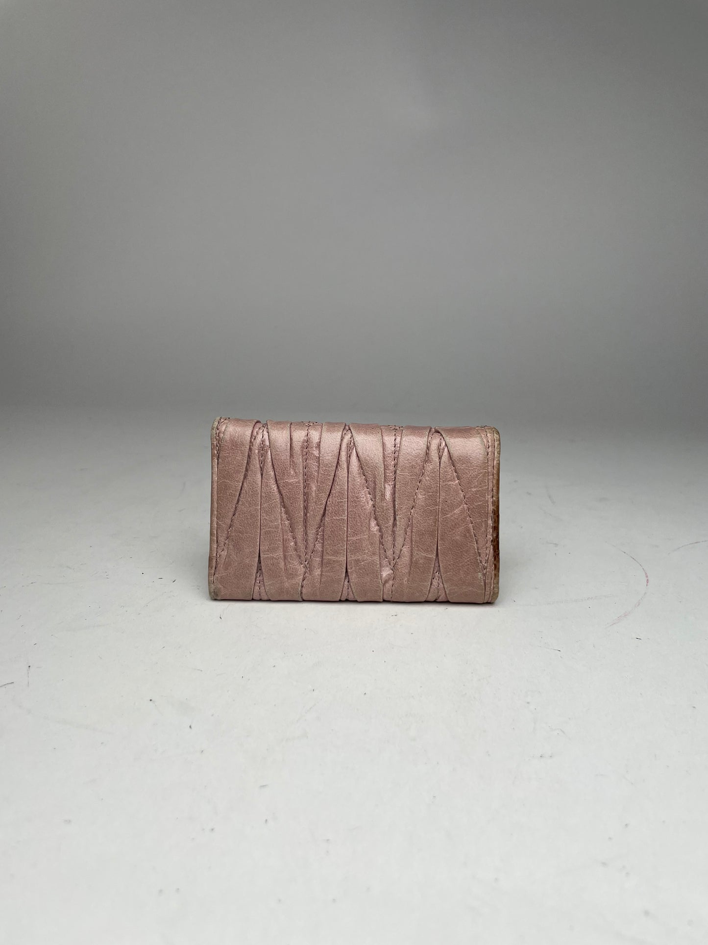 Vintage Miu Miu Metallasse leather Key Holder Rose