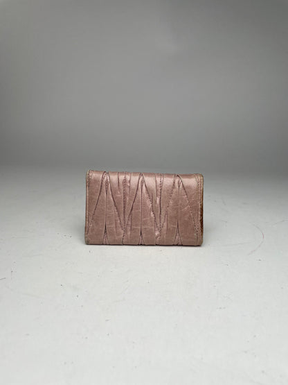 Vintage Miu Miu Metallasse leather Key Holder Rose