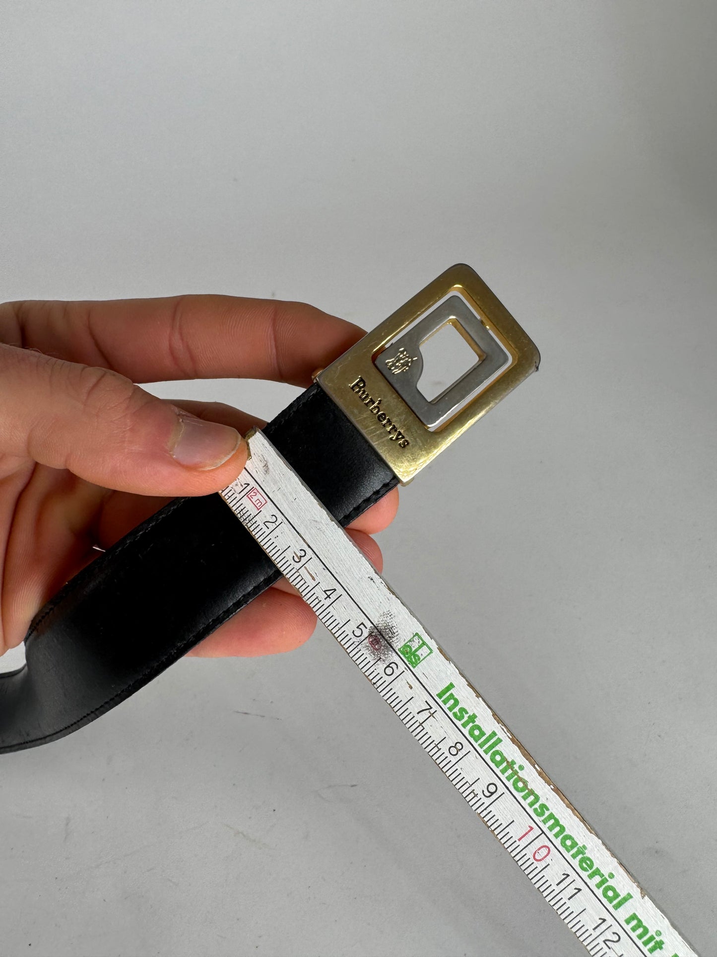 Vintage Burberry London Leather Belt black