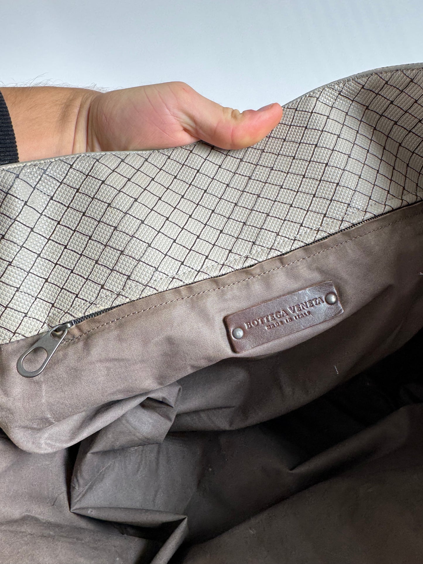 Vintage Bottega Veneta Andiamo Shopper Grey Brown