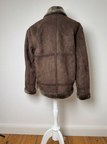 Vintage Kansai Yamamoto Leather Fur Jacket 40/L Unisex Brown