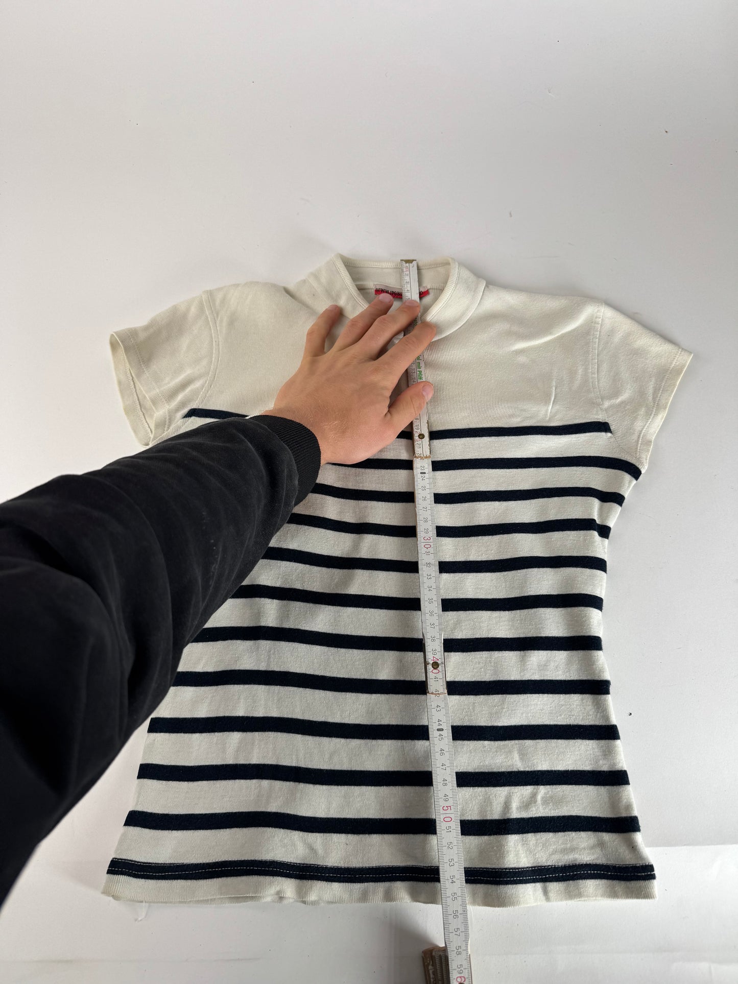 Vintage Jean Paul Gaultier Top white Navy Striped 38/M