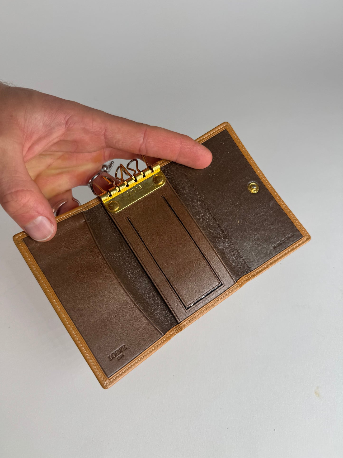 Vintage Loewe Madrid Leather Key Holder Orange