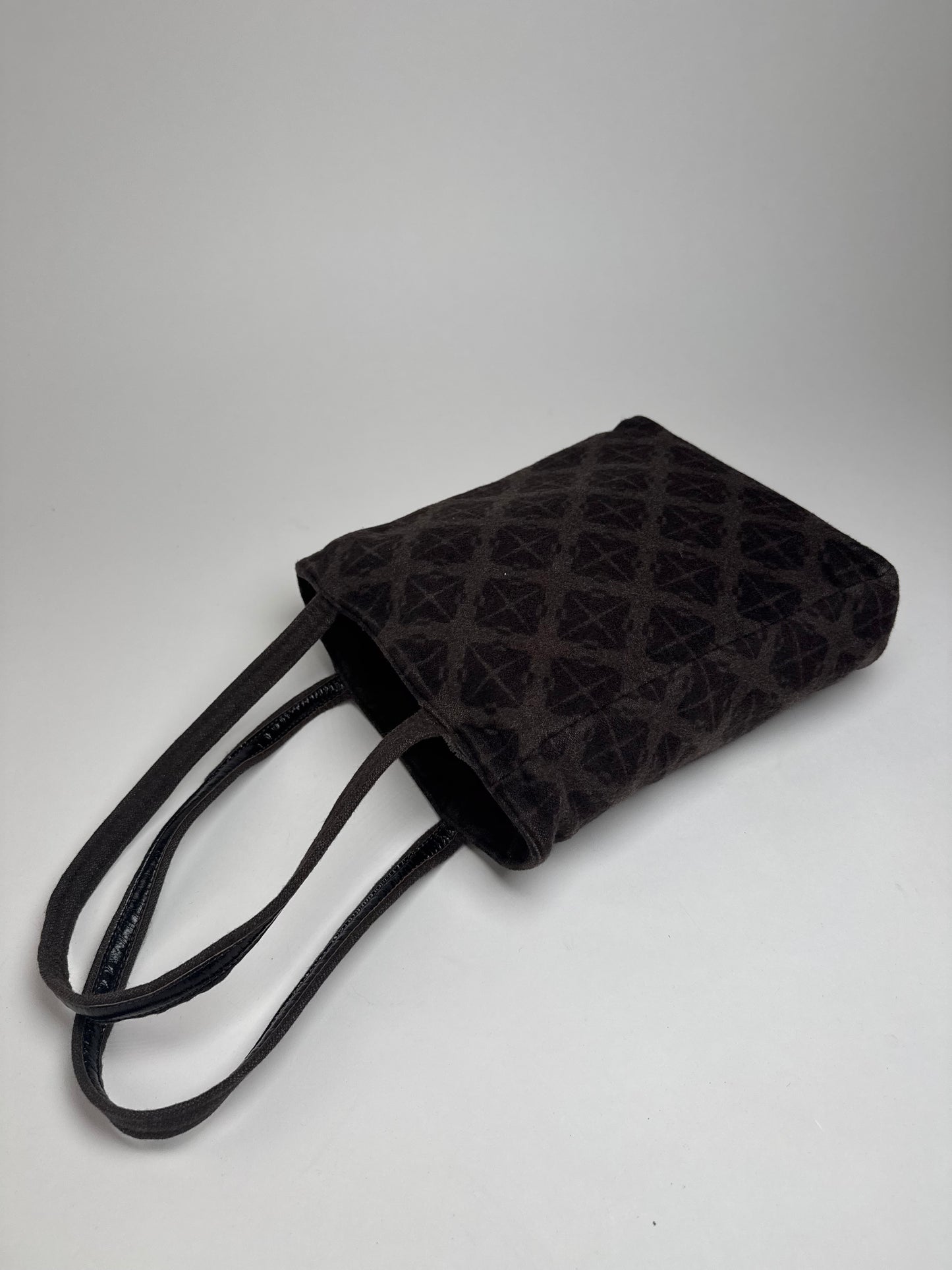 Vintage Bottega Veneta Wool Monogram Shopper Brown