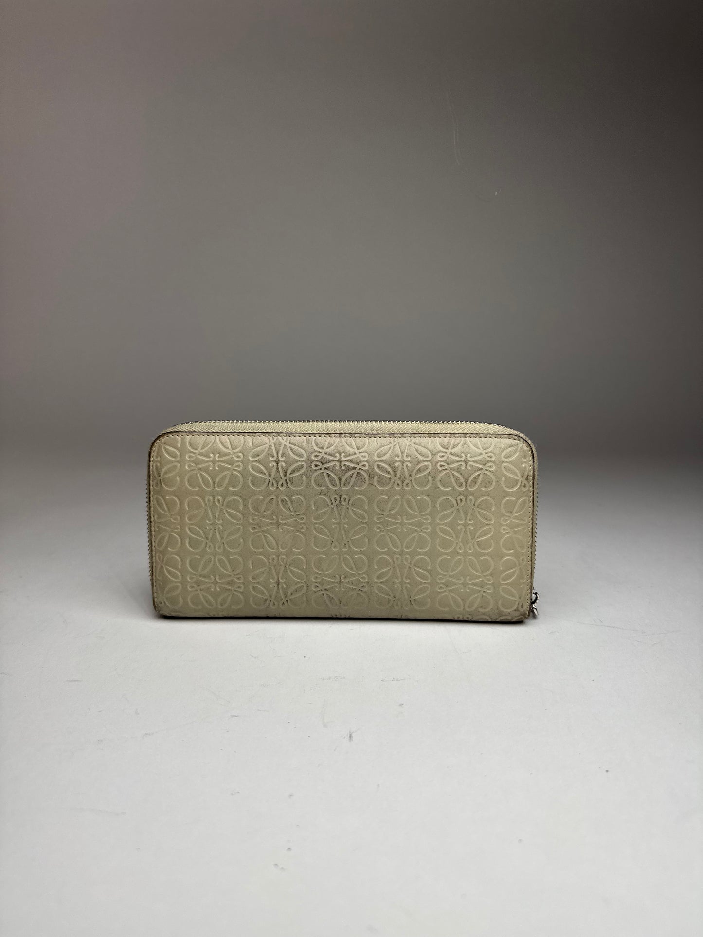 Vintage Loewe Madrid Monogram Leather Wallet grey