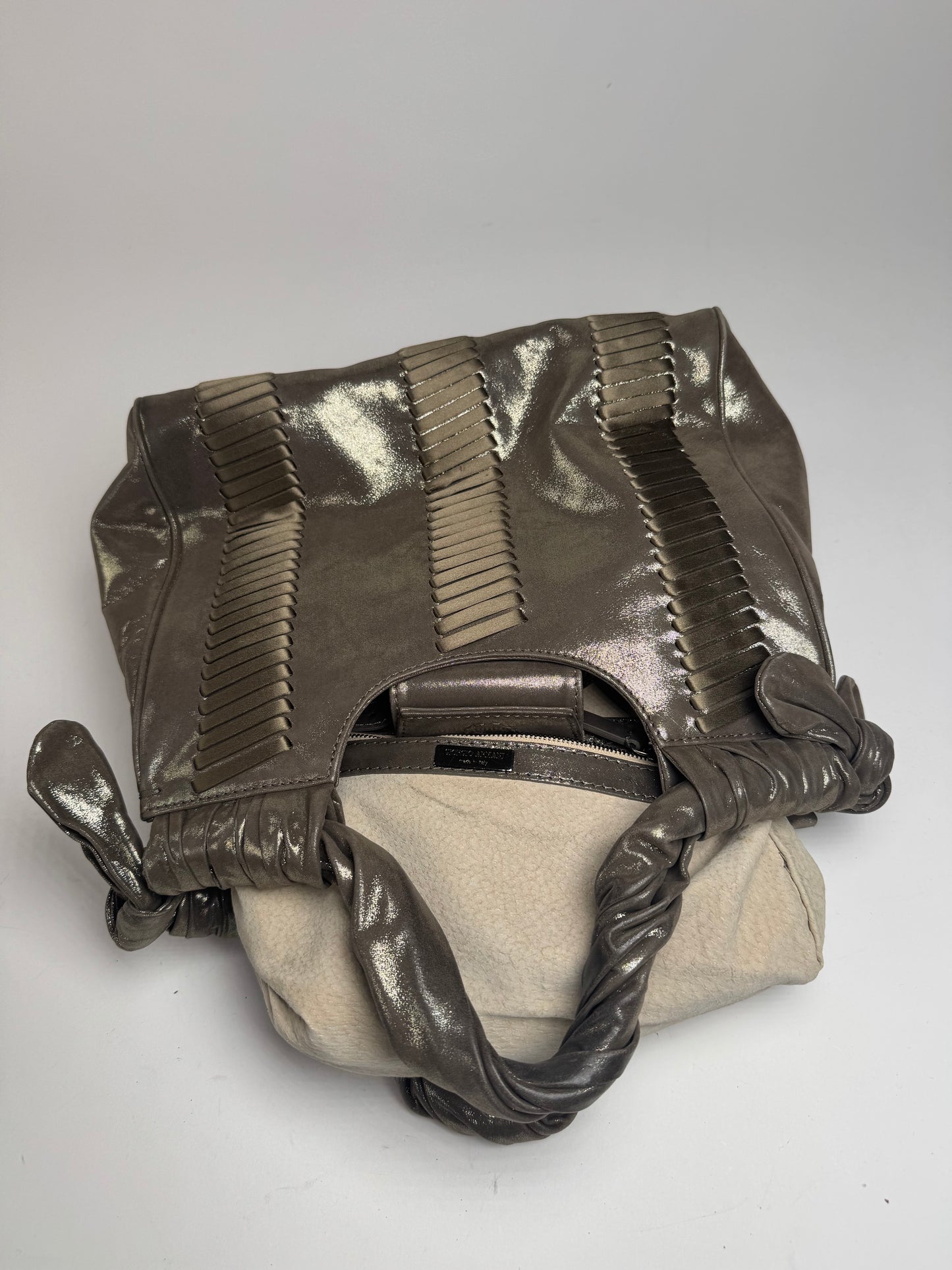 Vintage Giorgio Armani Leather Bag Silver