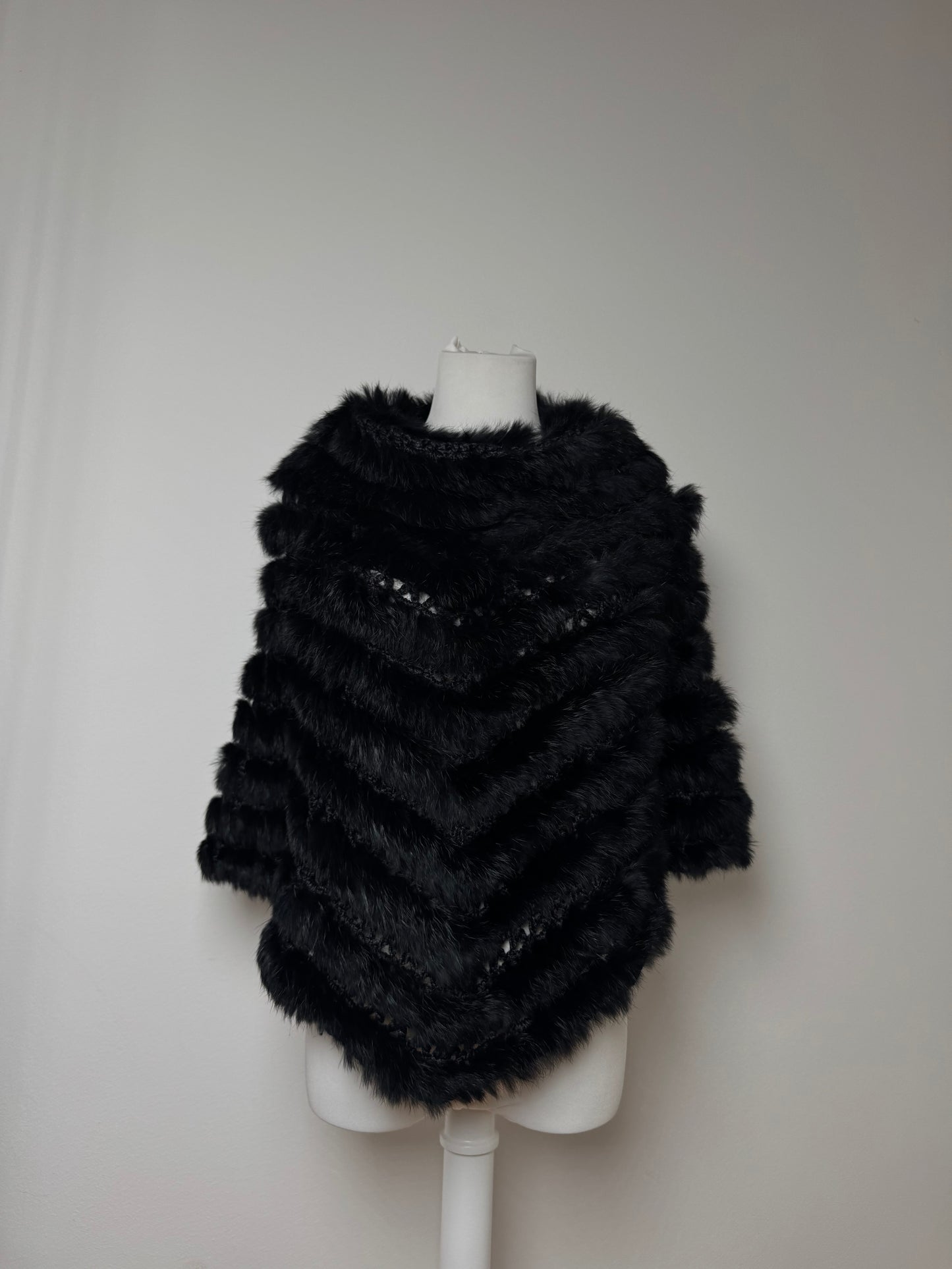 Vintage Courreges Fur Leather Top / Coat Black 38/M