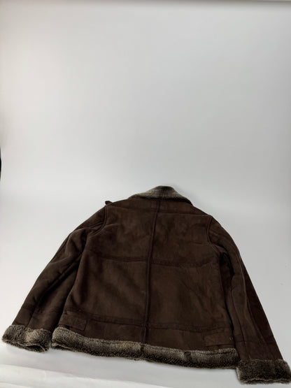 Vintage Kansai Yamamoto Leather Fur Jacket 40/L Unisex Brown