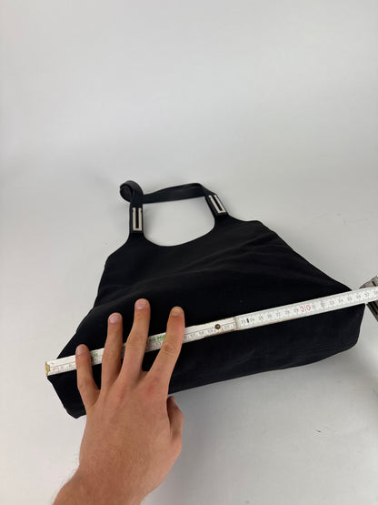 Vintage  Salvatore Ferragamo Leather / Canvas Bag Black