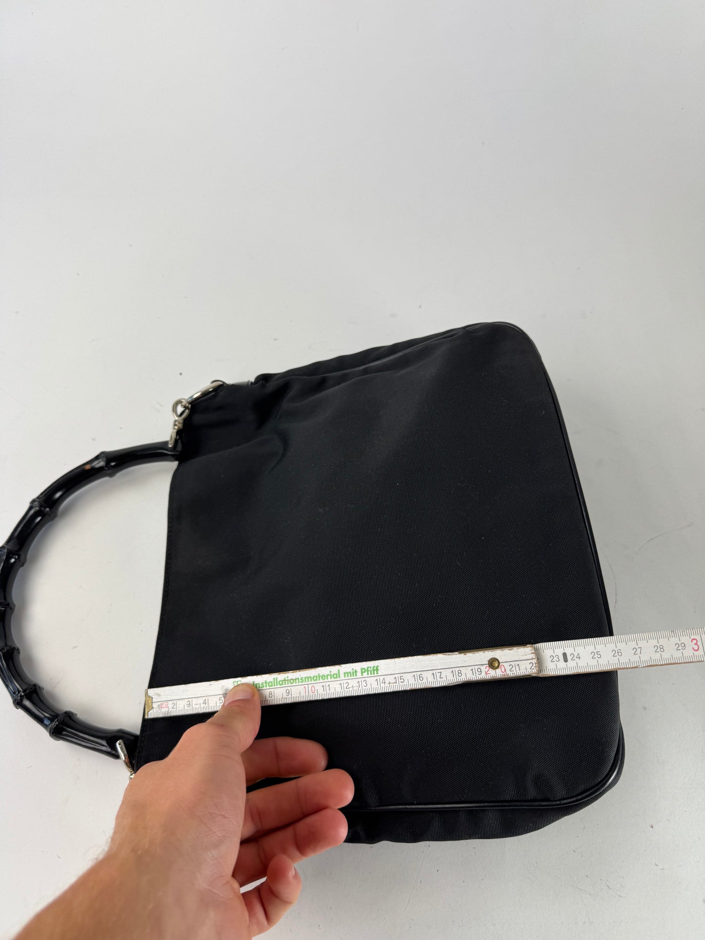 Vintage Gucci Bamboo Top Handle Bag Black