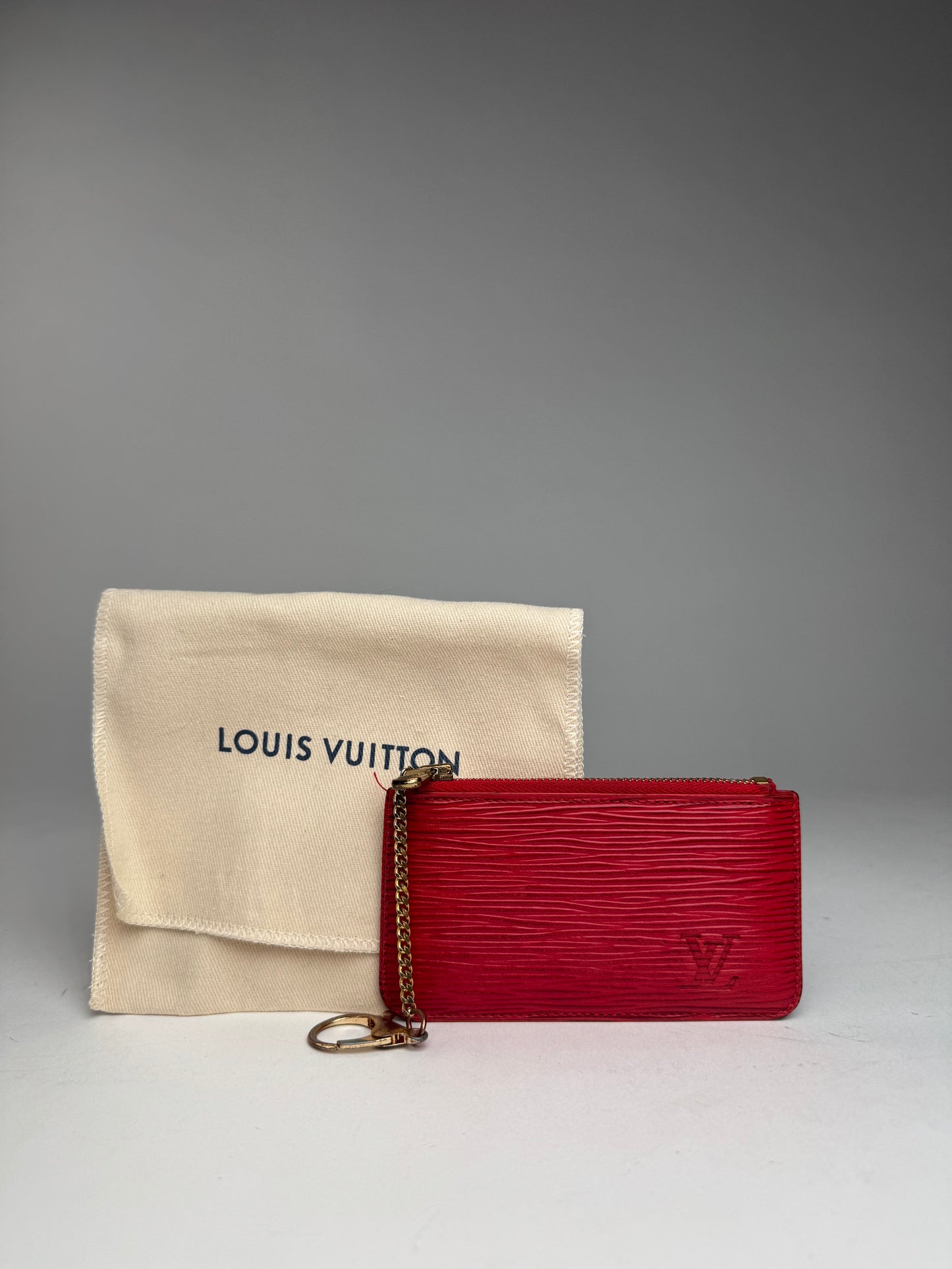 Vintage Louis Vuitton Le Dauphine EPI Leather Card Holder / Purse Red