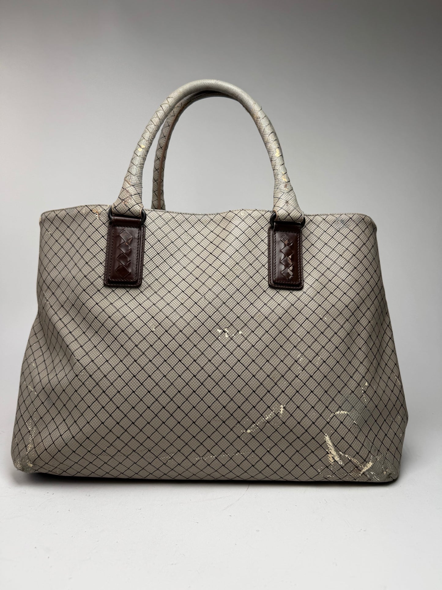 Vintage Bottega Veneta Andiamo Shopper Grey Brown