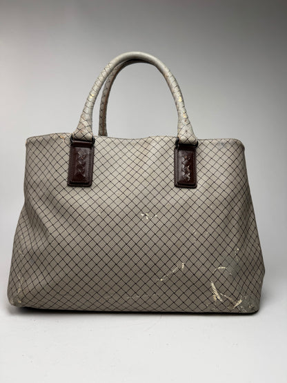 Vintage Bottega Veneta Andiamo Shopper Grey Brown
