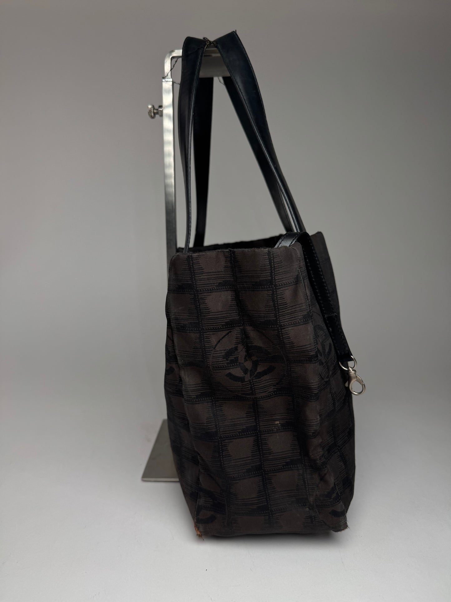 Vintage Chanel Monogram Canvas Shopper Bag Brown