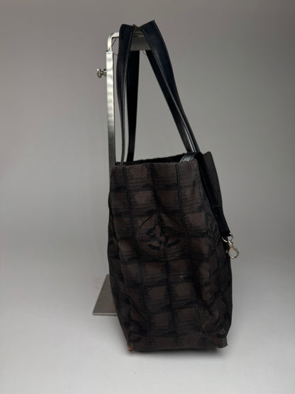 Vintage Chanel Monogram Canvas Shopper Bag Brown