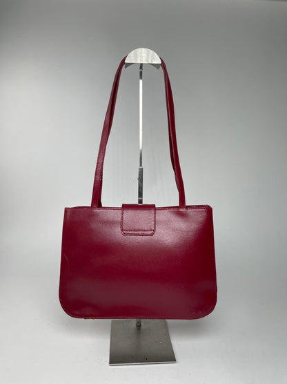 Vintage Givenchy Whip Leather Shopper Bag Red