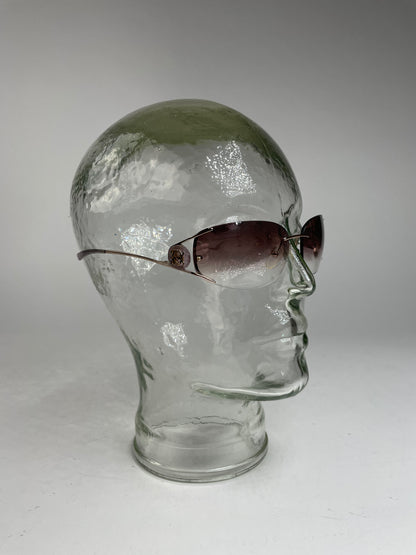 Vintage Loewe Madrid Frameless Sunglasses purple silver